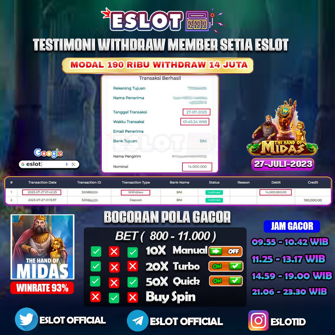 eslotid's tweet photo. TESTIMONI KEMENANGAN BESAR MEMBER SETIA ESLOT!

MAINKAN SEKARANG

💎 BONUS NEW MEMBER 50% !!
"BONUS DI BERIKAN DI AWAL, KLAIM SEKARANG"

𝗣𝗨𝗧𝗔𝗥 𝗥𝗢𝗗𝗔 𝗗𝗔𝗡 𝗗𝗔𝗣𝗔𝗧𝗞𝗔𝗡 𝗛𝗔𝗗𝗜𝗔𝗛𝗡𝗬𝗔

Link Join : https://t.co/gJIXiHZDVU

#slotgacor #eslot #testimoni #gacor https://t.co/DbOw9rlApL