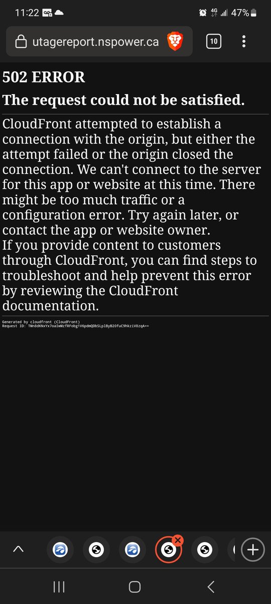 MotchDev's tweet photo. @nspowerinc our power is out but none of the report power outage buttons work please advise https://t.co/X4U3REwqpk