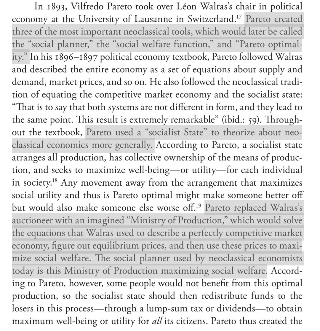 Michael Thrower Chowdhury (@bevansadvocate) on Twitter photo <a href="/platanomics/">Francisco Pérez</a> Funnily it was Pareto who came up with the 'social planner problem' and while he was certainly no socialist, he did conceptualise these competitive outcomes based on how a "Ministry of Production" would solve the production problem. <a href="/platanomics/">Francisco Pérez</a> Funnily it was Pareto who came up with the 'social planner problem' and while he was certainly no socialist, he did conceptualise these competitive outcomes based on how a "Ministry of Production" would solve the production problem.