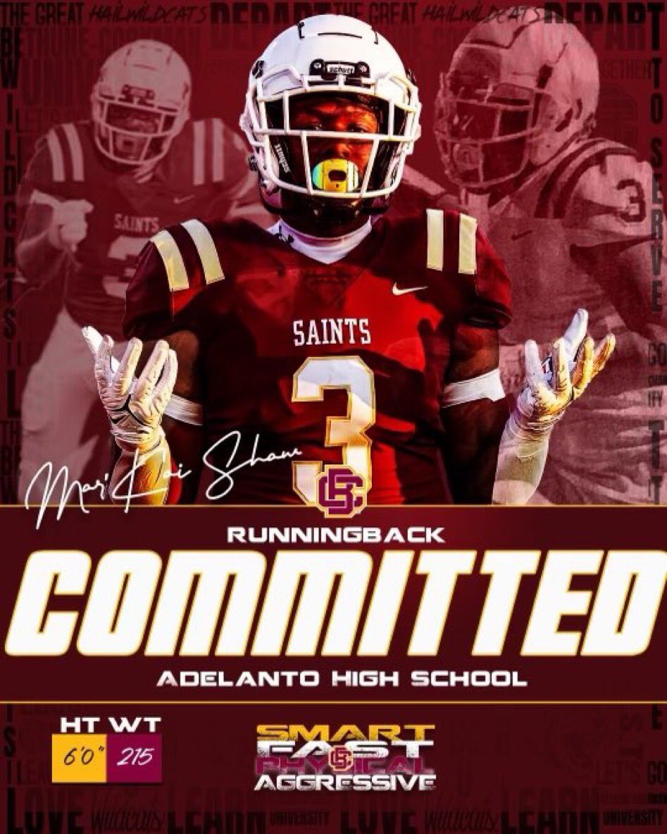 @MarKaiShaw2 is the latest 3 ⭐️ commit to @BCUGridiron. Shaw is ranked as a Top 70 Running Back Nationally & Top 10 RB in the state of California. Shaw held offers from Nevada, Colorado State, Louisiana Monroe and Alabama State. Welcome to Da Beach. 🏝️c/o 2023