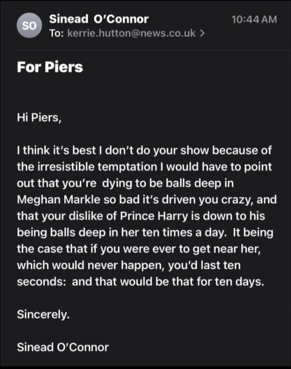 Her letter to Piers Morgan…

#RIPSinead