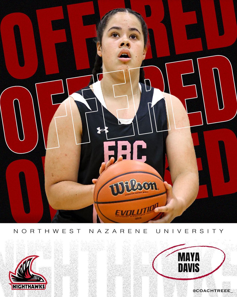 Congrats 2024 5’10 G/F Maya Davis for earning an offer to Northwest Nazarene University. Maya’s stock has risen this Summer through her physical style of play and extremely high basketball IQ. 

#NWAMOB #FBCNWAlliance #FBCStrong