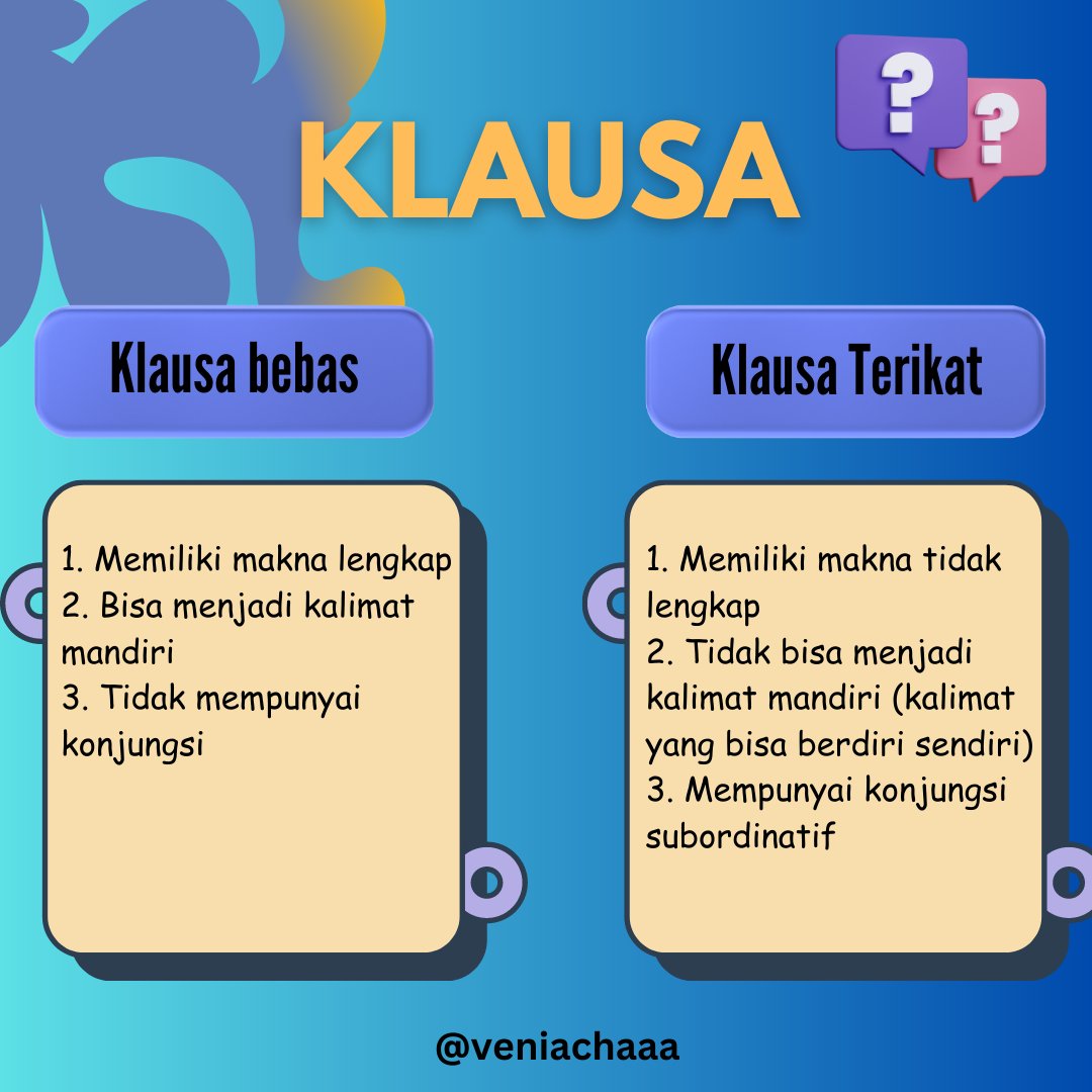 chaeonaa's tweet photo. PBM 

˖ Mengenal Klausa ˖

H-286 SNBT 2024 🤔
#studytwt #AMBISVERSE https://t.co/7ENIQfyqYj
