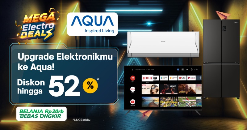 tokopedia's tweet photo. Yang udah ngincer-ngincer TV, mumpung sekarang udah gajian buruan cek Aqua Electronic Official Store buat dapetin diskon sampe 52%🤑
Buruan guys sebelum kelewatan!
#AquaTVdiTokopedia #elektronik #adsol