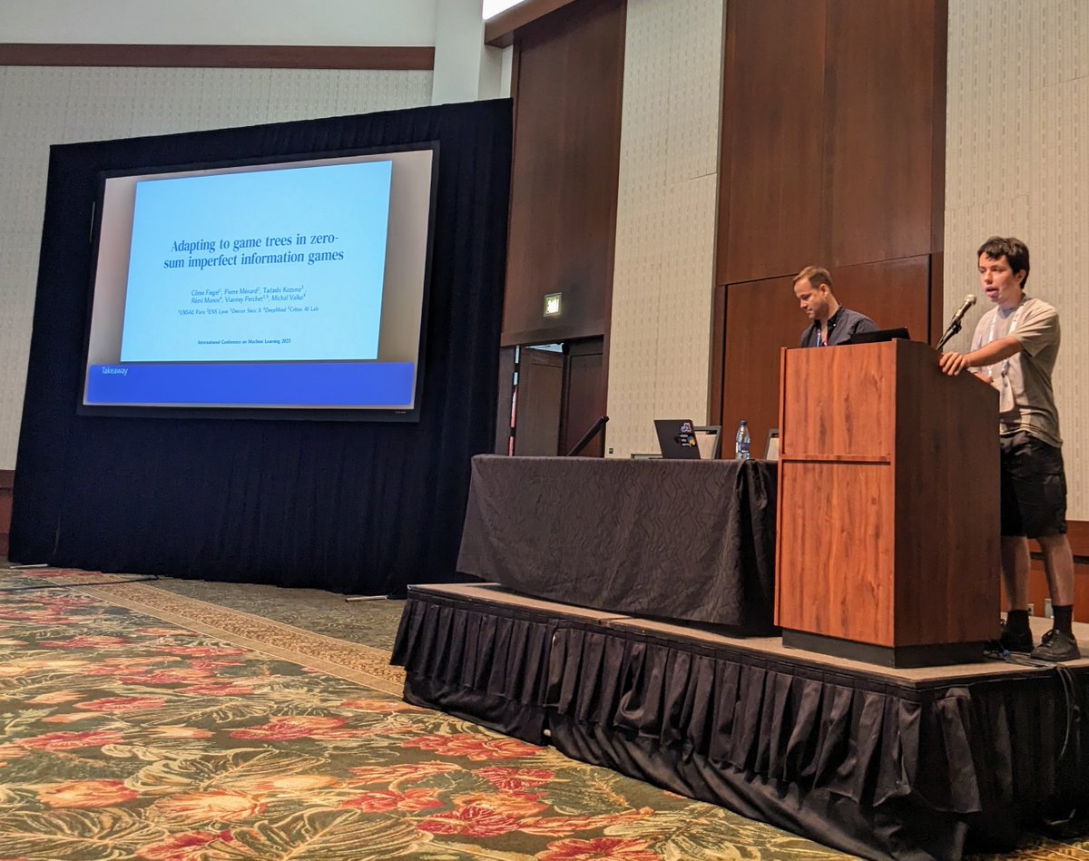 misovalko's tweet image. His first Ph.D. work, his first conf #ICML2023 and already a paper award icml.cc/Conferences/20…, what a start! 🔥 So proud of you, Côme! With 💚 your Pierre &amp;amp; @Tdash_Koz &amp;amp; Rémi &amp;amp; @VianneyPerchet &amp;amp; @misovalko - @GoogleDeepMind @ENSdeLyon @ENSAEparis @CriteoAILab @omron_sinicx