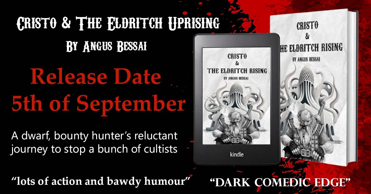 angus_bessai's tweet photo. ๐ข Exciting news! In just 10 days, prepare to embark on a hilarious fantasy adventure like no other! Meet Cristo, a dwarven bounty hunter who stumbles upon the most unexpected (and side-splitting) quest. #FantasyNovella #RPGlit #IndieAuthor https://t.co/k9LPB3uhnv