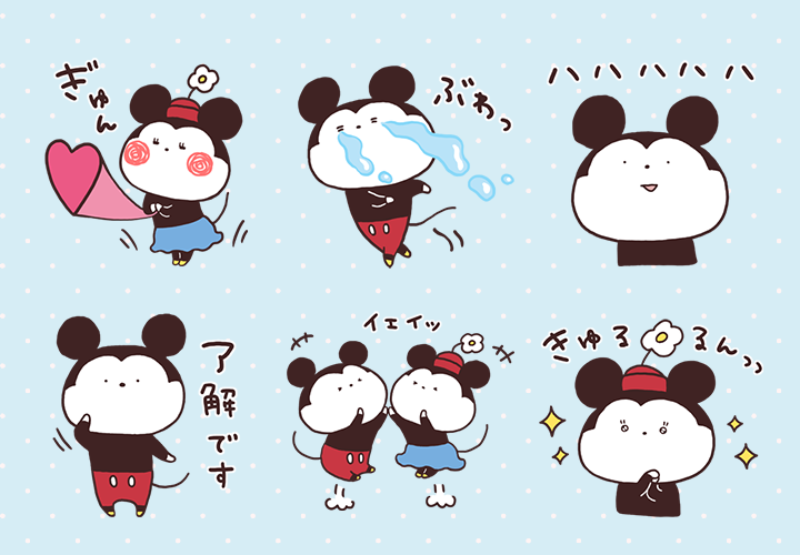 大人気「#sakumaru 画♪ #ミッキー ＆ミニー」が可愛いアニメーション