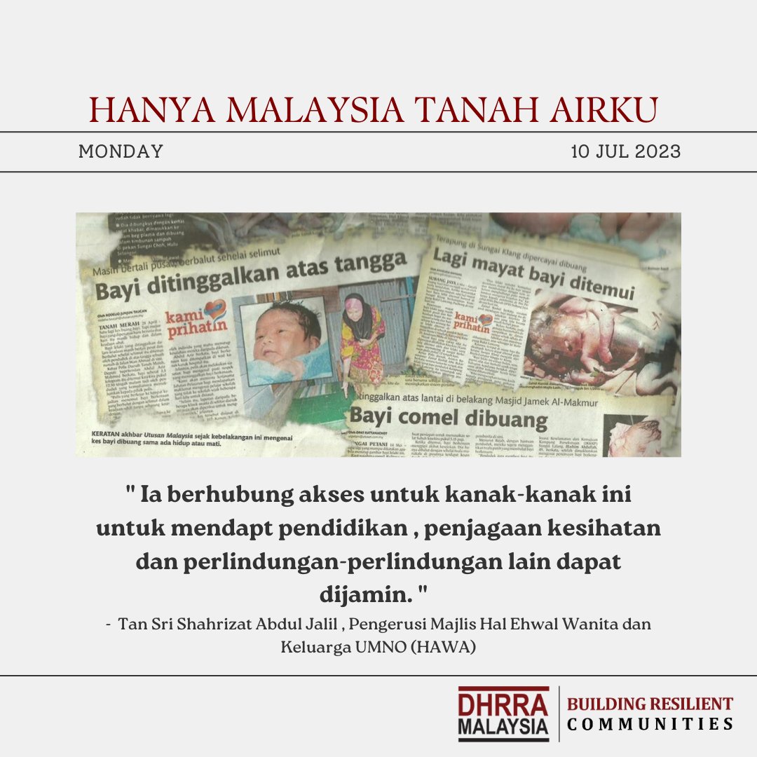 DHRRAMalaysia's tweet photo. Kanak kanak terbuang tidak mempunyai sesiapa lagi , Jika Malaysia tidak menerima mereka , mereka akan hidup dalam keadaan yang sukar.
The foundlings does not have anybody by their side , If Malaysia did not want to accept them, where should they go ? 
@saifnasution @KDNPUTRAJAYA https://t.co/eDITDS5Da8