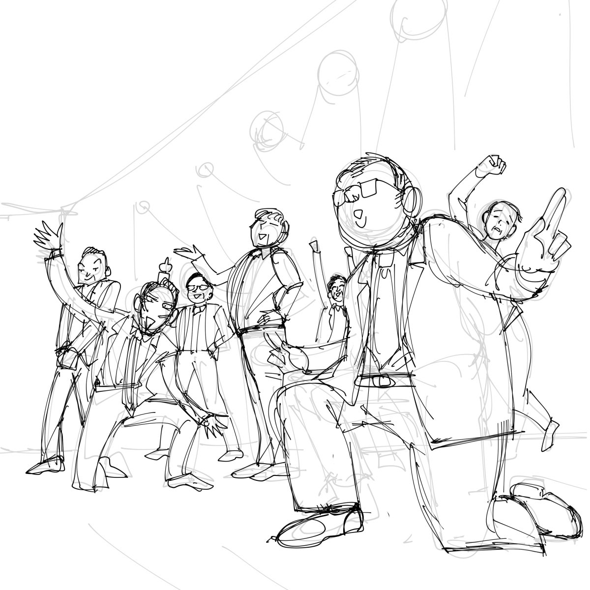 13時間ラフを描き続ける 