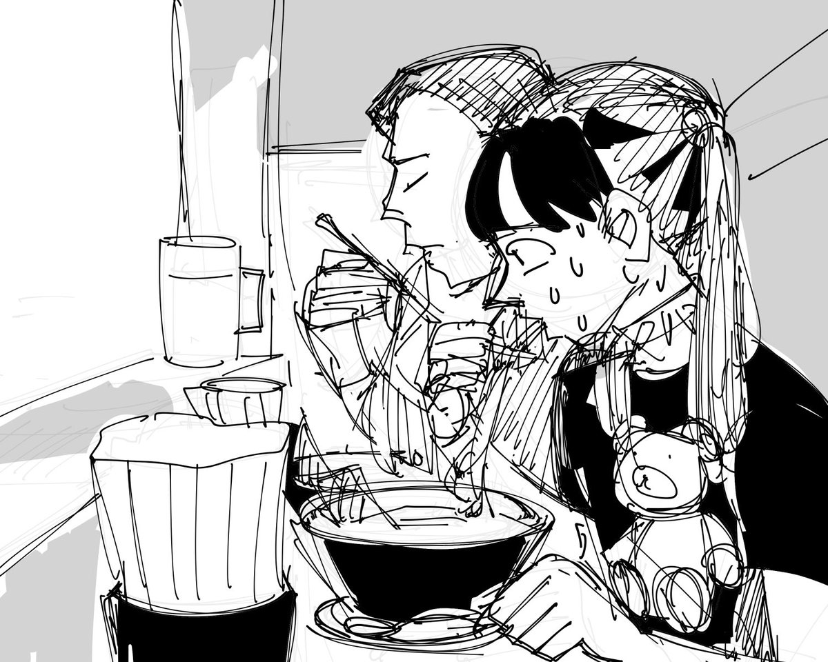 13時間ラフを描き続ける 