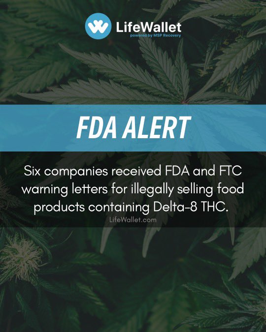 msp__recovery's tweet photo. FDA Alert ‼️: Six companies received FDA and FTC warning letters for illegally selling food products containing Delta-8 THC. Products mistaken as common snacks include chips, cookies, candy, and gummies. 

For more, visit: https://t.co/eAjiDS4xOu

#LifeWalletHealth #FDAAlert #FTC #THC