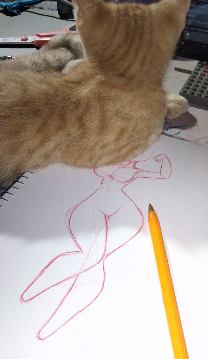 SatinaSketches's tweet photo. Mi gato no me deja dibujar 😭 https://t.co/VqQkVaRej4