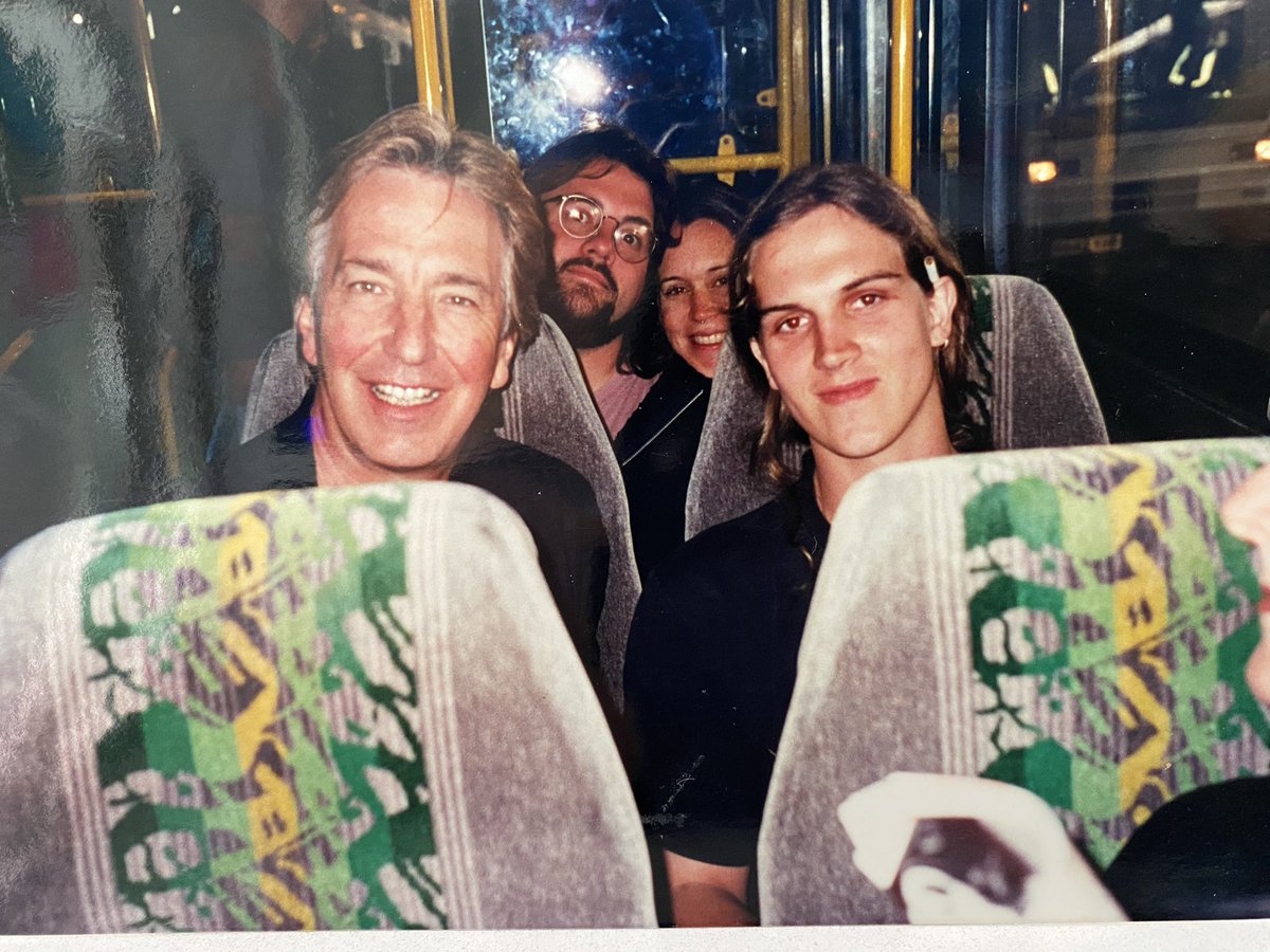 Rickmanlife's tweet photo. Kevin Smith on Twitter

"The Odd Couple:
@/JayMewes and the late, great Alan Rickman in Cannes for DOGMA, waaaaay back in 1999 (with me and a then-pregnant-with-Harley photobombing.) Alan loved Jason and found him endlessly fascinating. And we all felt the same way about Alan." https://t.co/F1XVWnyj5H