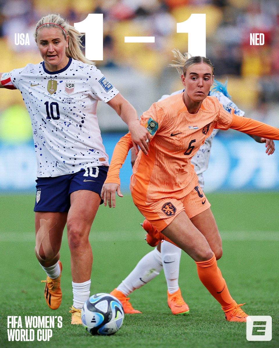 espn's tweet photo. The USWNT come back to draw against Netherlands. https://t.co/gzFtxj0bcK
