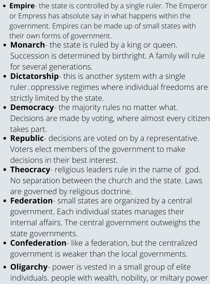 Government Types:⤵️
♥️
