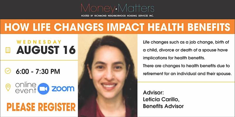 RNHSInc's tweet photo. Money Matters Series- How Life Changes Impact Health Benefits!

Have you thought about Health Benefits, and why this information matters?
If so... , Please join us virtually on Wednesday, August 16th, 2023 for this informative session.

https://t.co/jaSLPszS1q https://t.co/GAHraYyTds