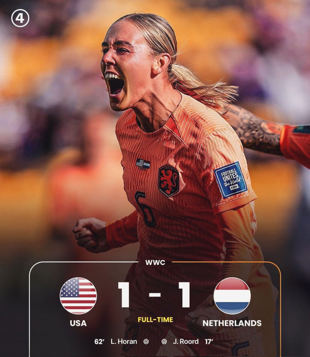 Full Time!!
Matchday 2 @FIFAWWC!!
US WNT (1) v (1) @oranjevrouwen!! 🇳🇱🔶🦁
. 
.
. 
@KNVB
@TeamNLtweets 
@HollandersIndo
#OranjeLeeuwinnen 
#TheOranjeBeat
#FIFAWWC
#UsaNed 
#TeamNL
#SamenSterker 
#Hollandersindonesia
#allemaalachteroranje