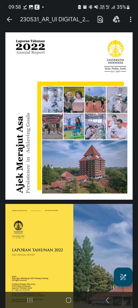 ghozyulhaq's tweet photo. Beberapa universitas mempublikasikan laporan keuangannya dan laporan tahunan. Contohnya dari @univ_indonesia, kayak lapkeunya perusahaan2 di IDX, diaudit PWC pula. Bisa jadi gambaran UKTnya kemana dan dipakai buat apa.

Kalau rame, gue bisa bikin thread buat bacain lapkeunya. https://t.co/DgqJXKaVoK
