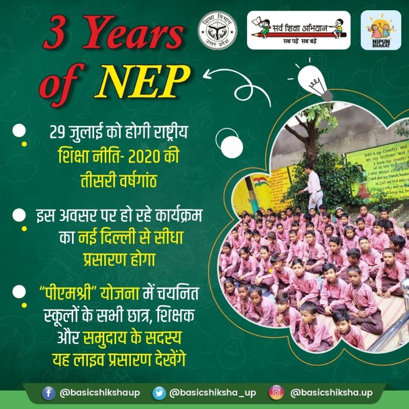 basicshiksha_up's tweet photo. राष्ट्रीय शिक्षा नीति के तीन वर्ष…
#3YearsofNEP #उत्तर_प्रदेश_निपुण_प्रदेश
@UPGovt @CMOfficeUP @thisissanjubjp https://t.co/cMxWsNc7Kz