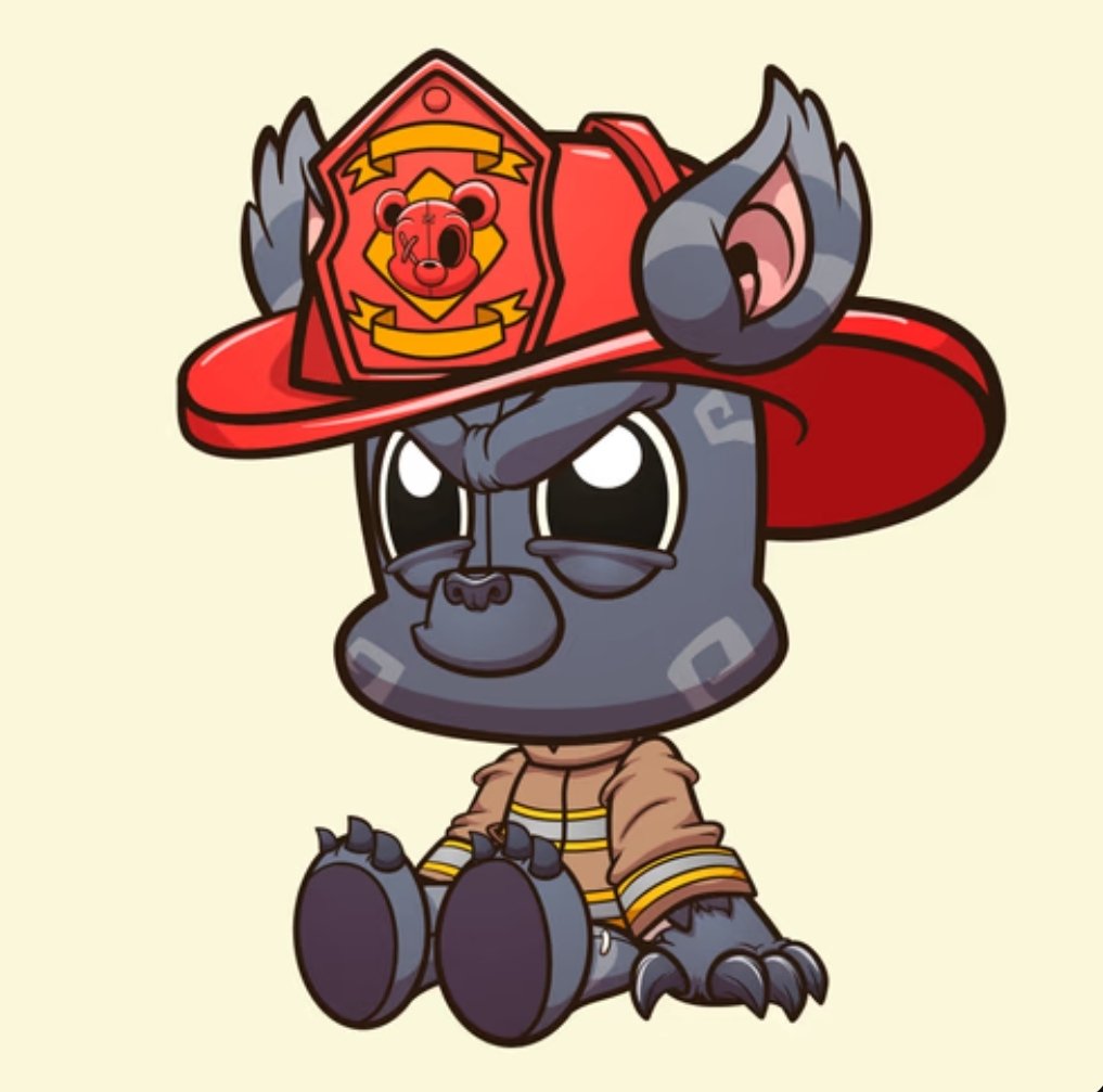 carebwastaken's tweet photo. @kbshadowcouncil It ain't much, but it's honest work. While most of the cubs venture into space to fight for spoils, I'll be fighting to protect what we have. o7 salute to my fellow service members in the upcoming fight. @killabearsnft #firefighter #station23 #cubsmatter https://t.co/qVmEJTz6K5