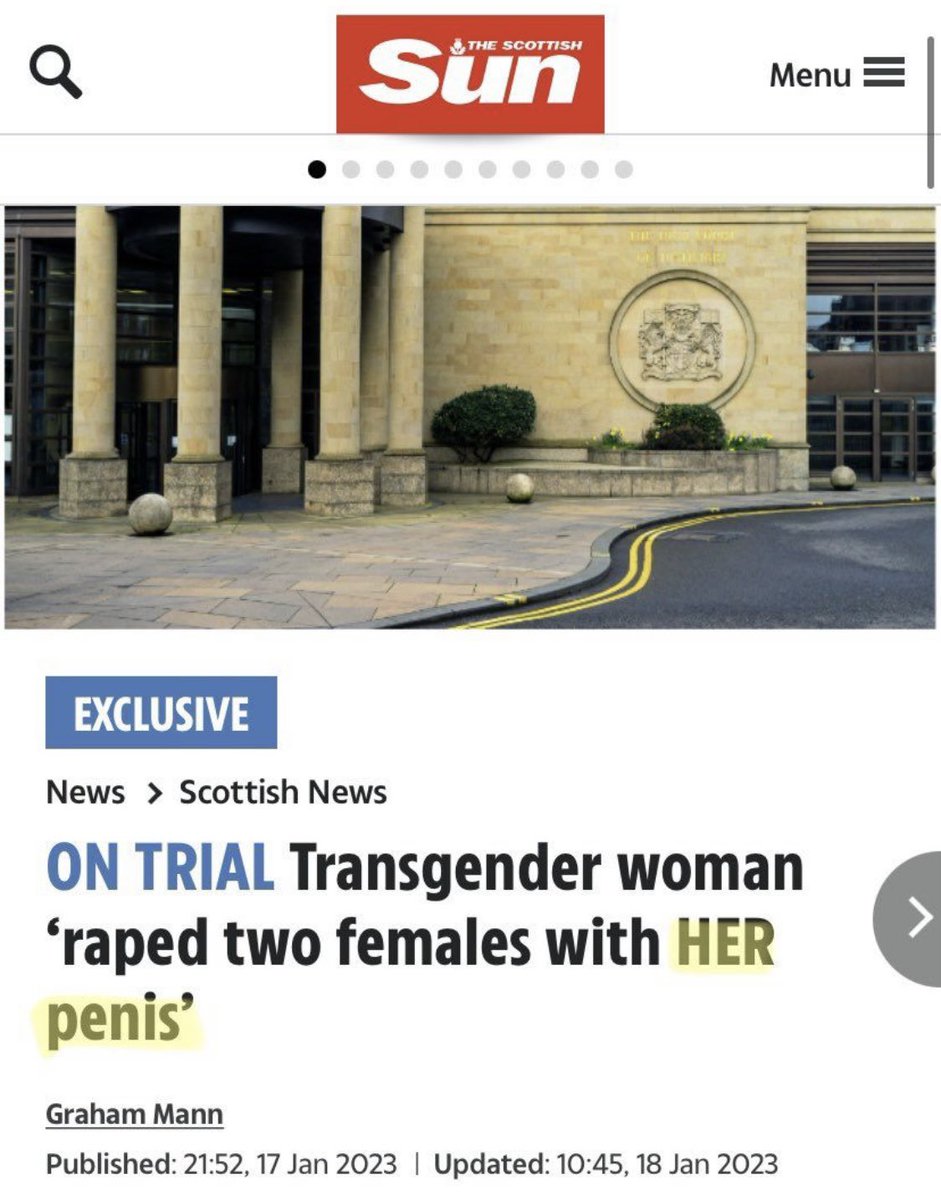 antiwokemonitor's tweet photo. مثلا هيدي حالة اغتصاب:

"امرأة متحولة تغتصب انثيين بعضوها الذكري".

شي ما بتطمن. شي #مش_طبيعي ومش مقنع. https://t.co/Bmx1JSinBE