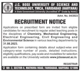 JkLibraries's tweet photo. J N Bose University of Science &amp; Technology, Faridabad invites applications for recruitment of Faculty https://t.co/0jphZBlyIR