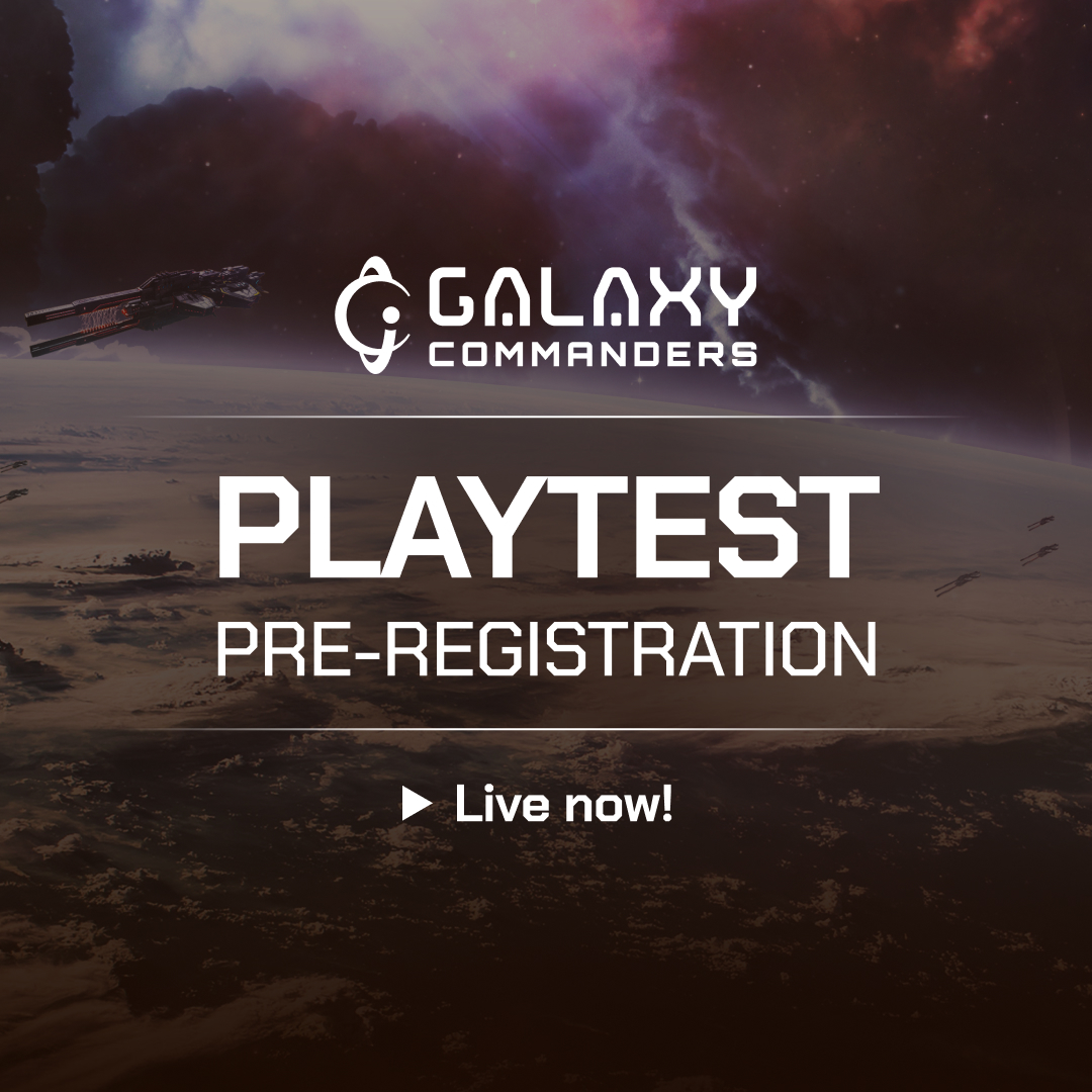 📢 Pre-register is open!🚀

Playtest pre-registration is finally here.🫡
👇Apply now on our website
🔗galaxycommanders.io

You're more likely to be picked if you have a Discord ✨Commander role✨!
✅Join Discord
discord.gg/rMABqtRqbU
✅Follow <a href="/Galaxy_at_War/">Galaxy Commanders</a>
✅RT&amp;Like

We