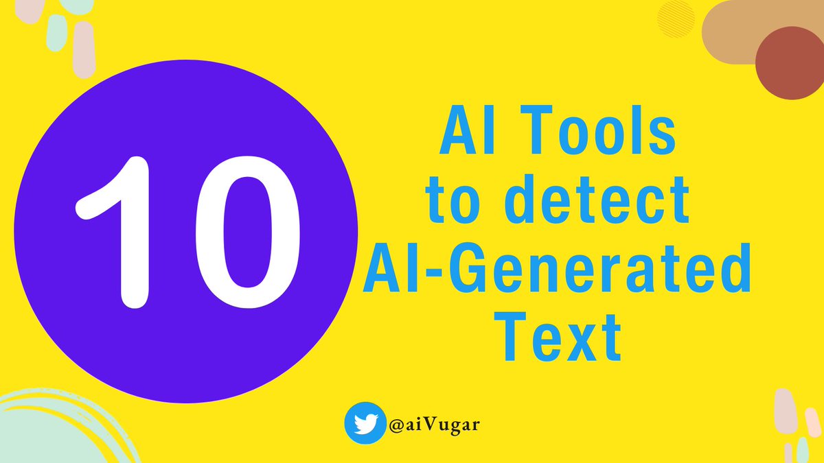 aiforedu's tweet photo. These 10 AI Tools can help you detect AI-generated texts:

1. Writefull @Writefullapp

2. GPTZero @TheGPTZero

3. Originality AI @AIoriginality

4. Sapling @saplingai

5. CopyLeaks @Copyleaks

6. CrossPlag @crossplag

7. GPTKit @GPTKit

8. Undetectable AI @UndetectableAI

9. Content at Scale @ContentAtScale

10. ZeroGPT @ZeroGpt

NOTE: Please, always use these tools with caution and discretion. They are not perfect and can do mistakes.