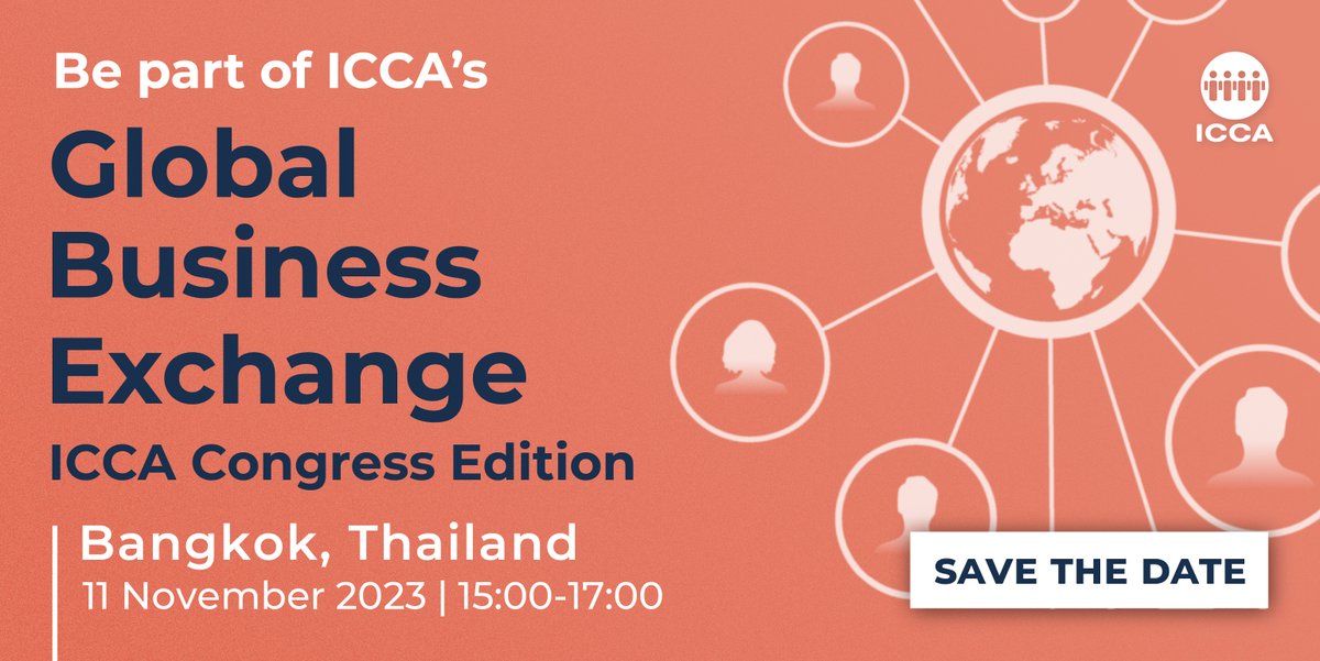 🗓️#SaveTheDate for the ICCA #GlobalBusinessExchange! We are dedicated to enhancing business value for our members. That's why we're excited to invite you to our exclusive event on Nov 11th, before the #ICCACongress. Learn more 🔗ow.ly/zjPk50PmrZE #ICCAWorld