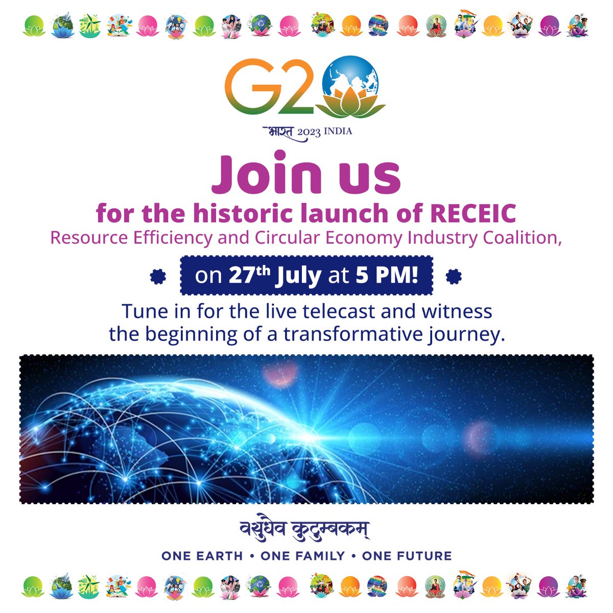 Join us for the historic launch of RECEIC!

Watch live:
youtube.com/live/Zc_76xEvE…

#G20India
#G20Nation
#MissionLiFE
#ProPlanetPeople

<a href="/g20org/">G20 United States</a>