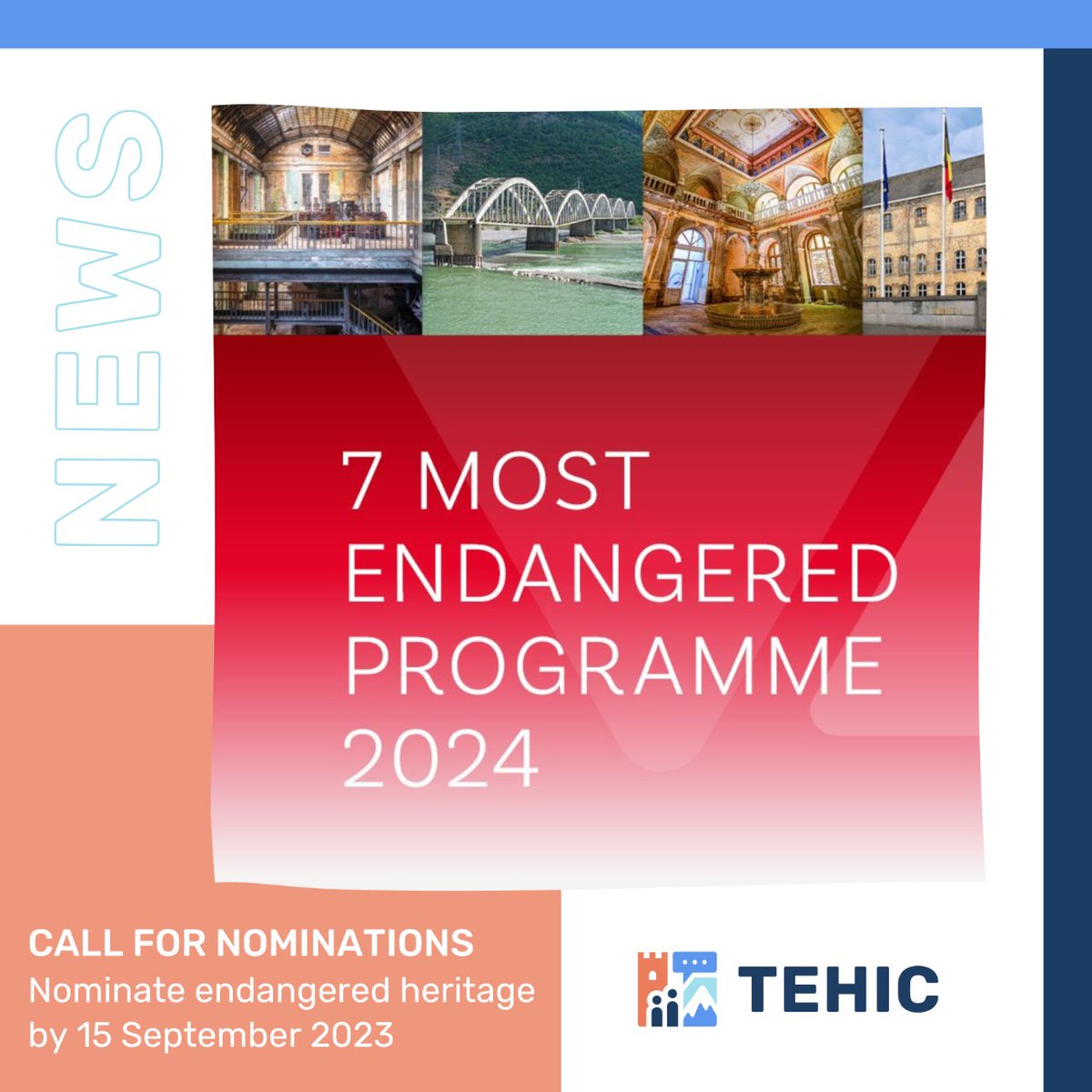 Saving our heritage is in our hands!

Don't forget that the call for nominations for the @europanostra's #7MostEndangered Programme 2024 is open until 15th September 2023.

ℹ️ bit.ly/7-Most-Endange…

@IAPHpatrimonio @SveucilisteZG