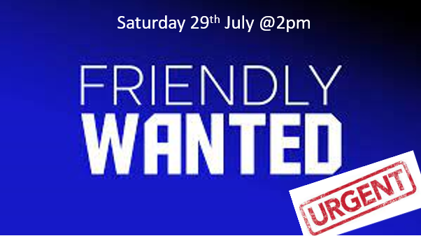 We're looking for a Tier 4 Team to play a friendly this Saturday 29th July at 2pm!!
Due to a late cancellation we have an opportunity for any team (Tier 4 or above) to play us this weekend - Referee booked and a warm welcome assured
Please DM us as soon ASAP
Please share 💙
