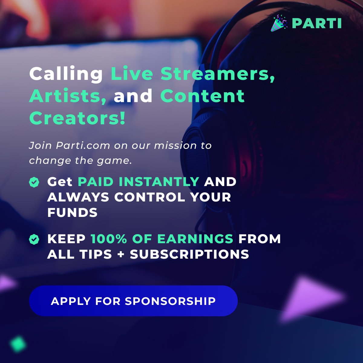 jointheparti's tweet photo. Need to meet more live streamers ASAP. Tag the best up-and-coming streamers, artists, and content creators we should team up with!🎉

Who's with Us? #WAGMI🕺

#firstgear🚀 #lasereyes 👀 #defigravity 🛸 https://t.co/99yOaQC5rV