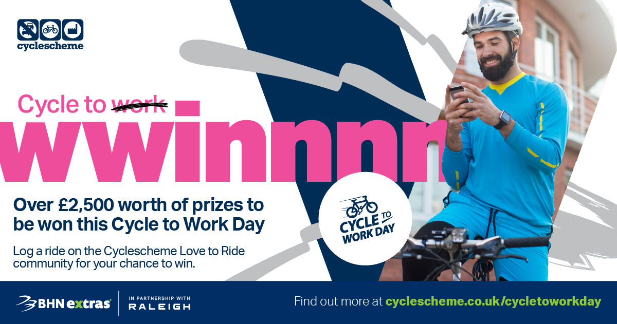 🔔 1 WEEK TO GO 🔔 Cycle to Work Day takes place next Thursday, August 3rd. And we'll be giving away over £2.5K worth of prizes! Do you want the chance to win? 👉 buff.ly/3Pjk7Xi