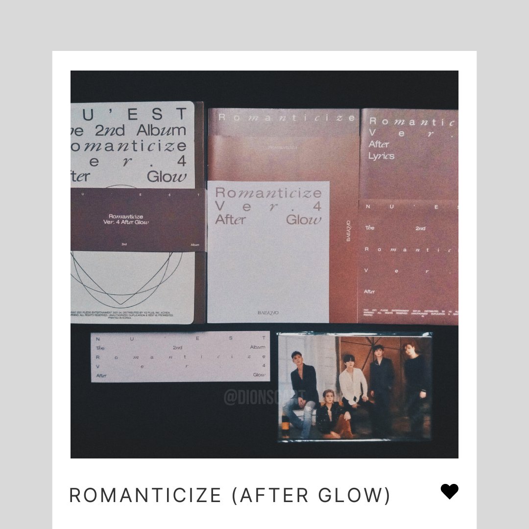 dionscart's tweet photo. WTS LFB #dionsells

NU'EST ROMANTICIZE 
- UNSEALED album (AFTER GLOW ver.) 

✧ 150 php
✧ dm for more info 

✭Rcbyt: https://t.co/vIq9fVs35n
mop: GCASH
mod: SCO / LBC

ic onhand nuest pb https://t.co/Ofl3i6qNuO