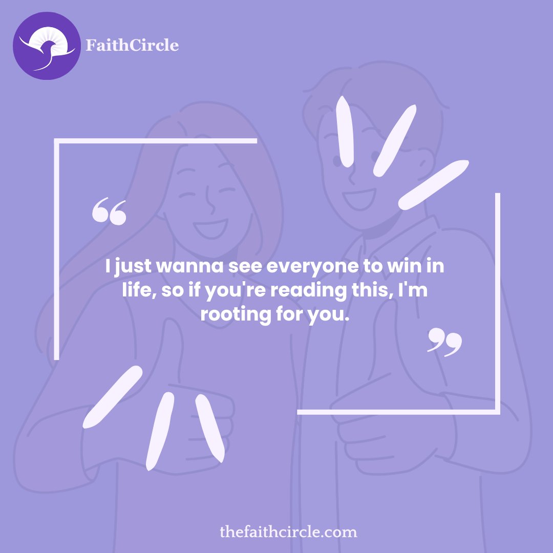 We're rooting for you, you got this!
We believe in you and your dreams.
May victory be the crown you wear in this beautiful journey called life!
Happy Thursday FC Fam 💜
.
.
.
Follow us and Connect with Christians worldwide by downloading the #FaithCircleApp.