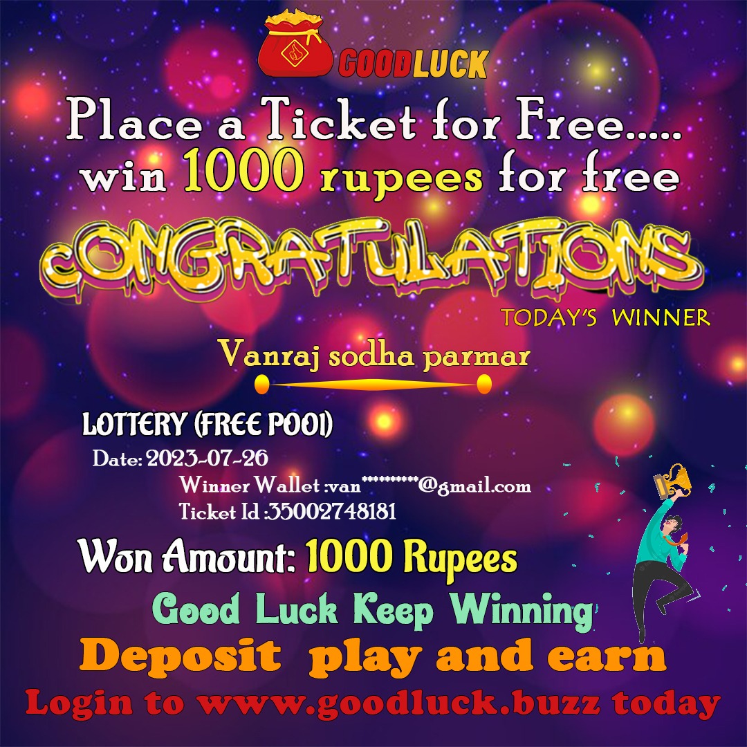 GoodLuck_Games's tweet photo. Congratulations to the Today Winner 👏👏🎉🎉👏
Place a ticket for free and win 1000 rupees Daily..... https://t.co/1zkDZQ04tA