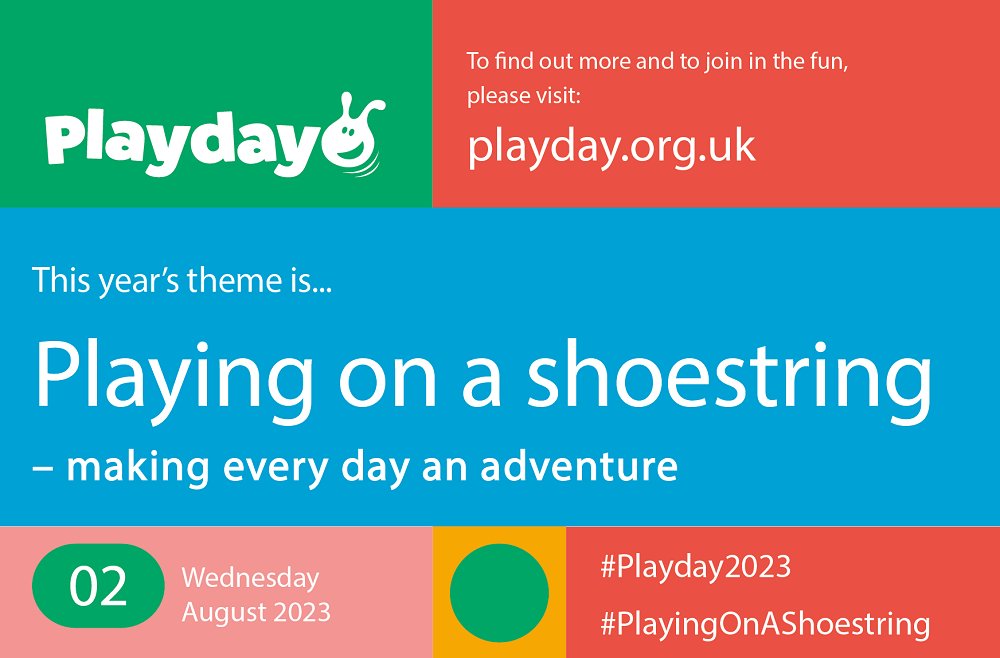 It's less than a week to #Playday2023! 🎉

Make this Playday, and every day, an adventure!

Visit playday.org.uk/events-page to find events happening in your local area.

#PlayingOnAShoestring