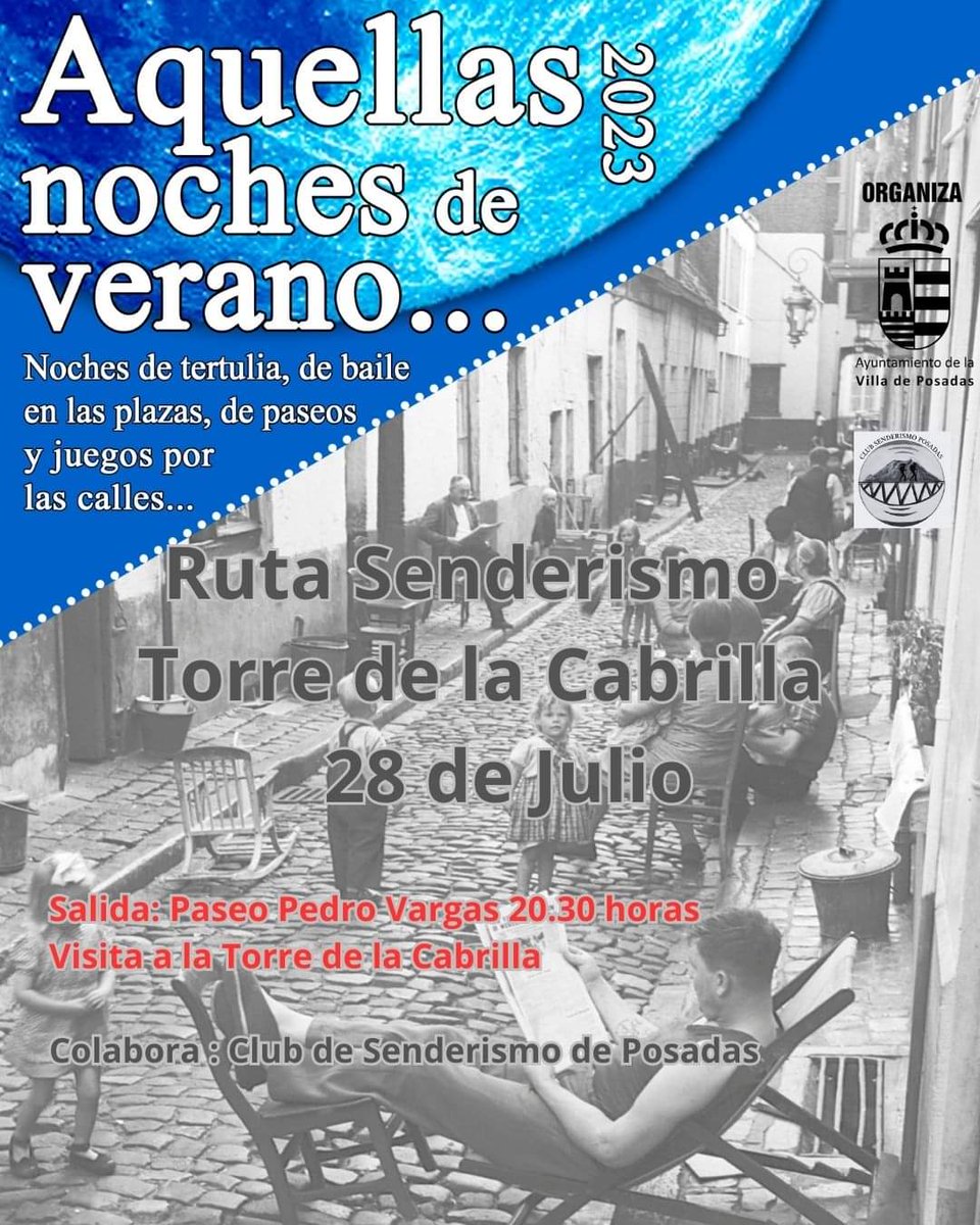 TurisPosadas_es's tweet photo. 🌙Aquellas noches de verano…

🥾*Ruta nocturna de senderismo con la visita a la Torre de la Cabrilla*
_“Una torre-vigía de principios del siglo XV”_
 ✨Lugar imprescindible de visitar…

🗓️ 28 de julio
🕘 A las 20:30 
📍 Salida: Paseo Pedro Vargas, Posadas, Córdoba https://t.co/o6ACReO6d9