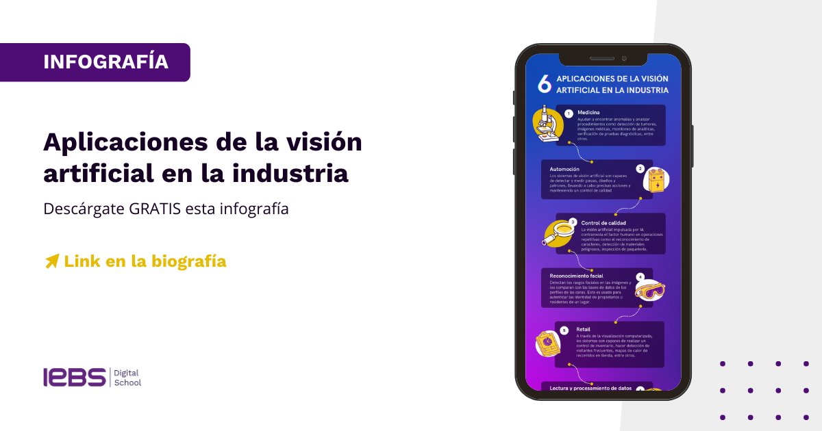 iebschool's tweet photo. 🤖Descubre la Aplicación empresarial de la visión artificial  ⬇️Descarga esta Infografía y aprende cuáles son las aplicaciones de la visión artificial y en qué sectores tiene, actualmente, más utilidad.  https://t.co/iE8KjioO9n 
#formaciononline #visiónartificial #marketing https://t.co/62D6ASju38