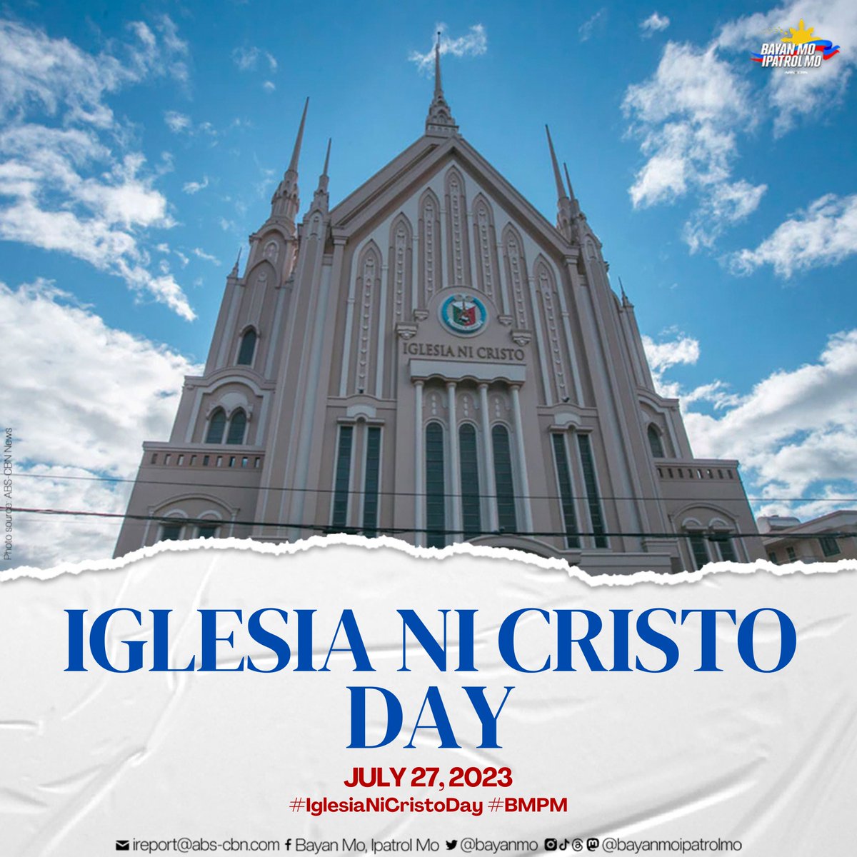 bayanmo's tweet photo. IKA-109 NA ANIBERSARYO NG IGLESIA NI CRISTO
Ginugunita tuwing Hulyo 27 ang founding anniversary ng Iglesia ni Cristo sa Pilipinas.
Ayon sa Republic Act No. 9645 of 2009, kinikilala ang araw na ito bilang special national working holiday.
#INCDay
#BMPM https://t.co/iqQvgTb7G1