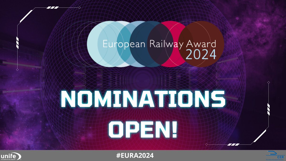 EU_RailwayAward's tweet photo. EURA2024🏆 is coming and we’ve opened nominations!

Did you or your organisation have a positive impact on improving skill development in the railways🚅? If YES, send us your applications!

Last day to apply: 30 September 2023 👉https://t.co/aDjrZXmzBB https://t.co/mc84UT9bAf