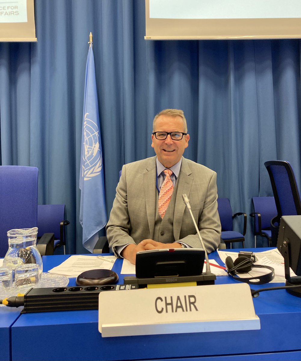 Chairing the working group on further strengthening the review process of the NPT. Smiling before starting the first reading of my draft recommendations.