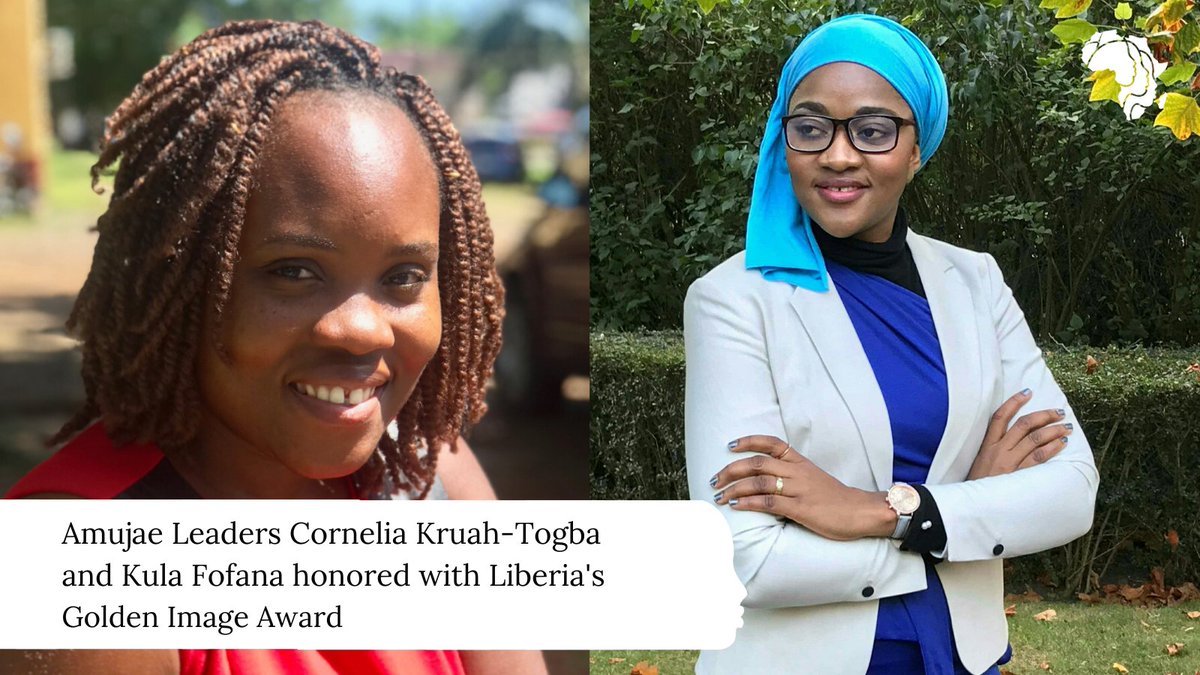 We are delighted to congratulate Liberian #AmujaeLeaders <a href="/KulaFofana/">Kula V. Fofana</a> &amp; <a href="/CKruah/">Cornelia Kruah-Togba</a>, who have been honored with the Golden Image Award in recognition of their outstanding contributions in #Liberia that encourage the country’s post-conflict success.