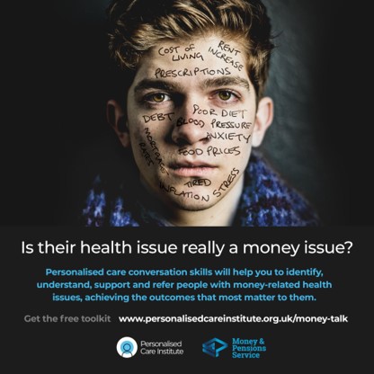 kirstxx's tweet photo. Launched by @Pers_Care_Inst and @MoneyPensionsUK, the Money Talk Toolkit, comprising free training and resources, equips health &amp; care professionals with personalised care approaches to support people whose health is being impacted by money worries.
 https://t.co/DK1CWuvFp5 https://t.co/uCvTPbOpPu