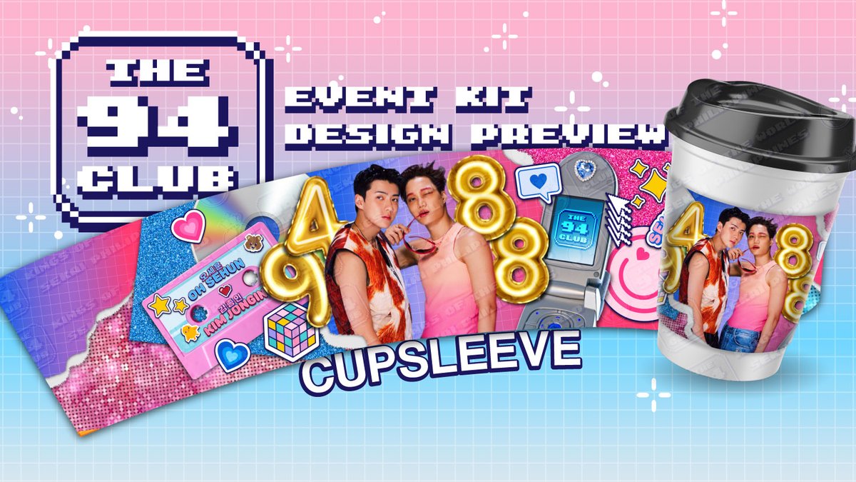 SEKAIPH's tweet photo. [ THE 94 CLUB ]

EVENT KIT DESIGN PREVIEW 🐥🐻💖

The final &amp; of course, most important inclusion of our event: the cupsleeve!

#JoinThe94Club #94Day https://t.co/UcnZuJ6gzh