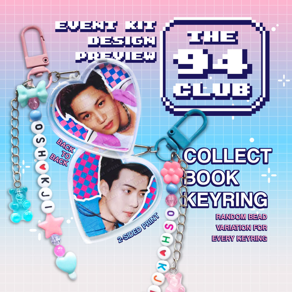 SEKAIPH's tweet photo. [ THE 94 CLUB ]

EVENT KIT DESIGN PREVIEW 🐥🐻💖

Moving on, here's the special gift for our first 60 pre-registrants!

This is the customized collect book keyring. Each one will have a different bead sequence, so every single keyring is unique on its own~

#JoinThe94Club #94Day https://t.co/I0miAu4Hag
