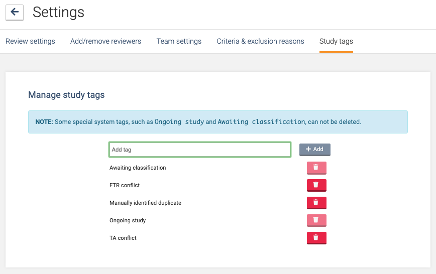 Covidence's tweet photo. Covidence allows you to create and manage study tags, making study organization effortless! Easily add tags to track important info and keep everyone on the same page. Find out more here//bit.ly/3NQ3uog
#SysRevs #SystematicReview #AcademicTwitter https://t.co/0zNLsZlUzV