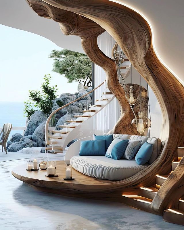 What are your thoughts? #decorideas #stair #stairdesign #dreamhome #blueinterior #blueandwhite #interiordesigner #interiorinspiration #dreamhouse #holidaydecor #holidayhome