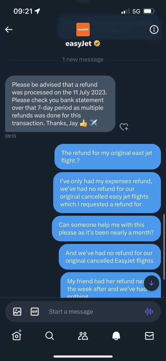 IsabellaMarron's tweet photo. No money refunded for our flights still. 
Your on my blacklist @easyJet https://t.co/MlxaZ27mFb